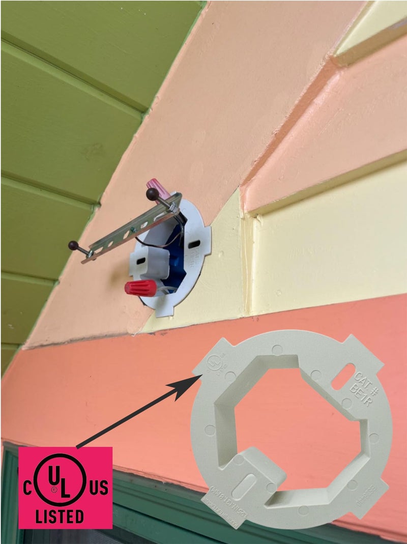 iMBAPrice IMBA-BE1R-2 UL Listed 1-Gang Plastic Electrical Ceiling Box Extender for 3.5 and 4 Round or Octagonal Boxes, 4.35-Inch x 1.5-Inch, 2-Pack - Image 4